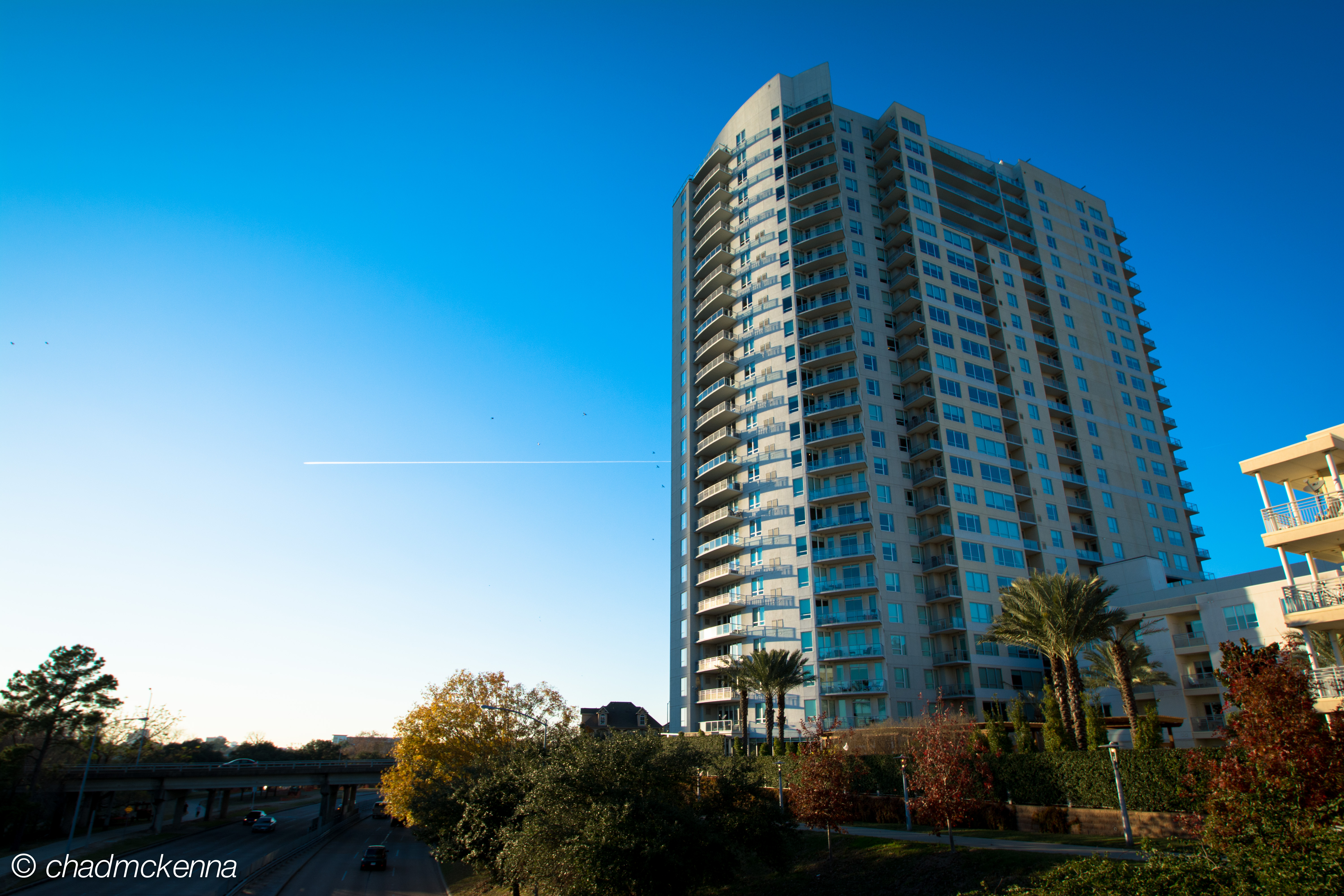 Wide angle view of builder.
