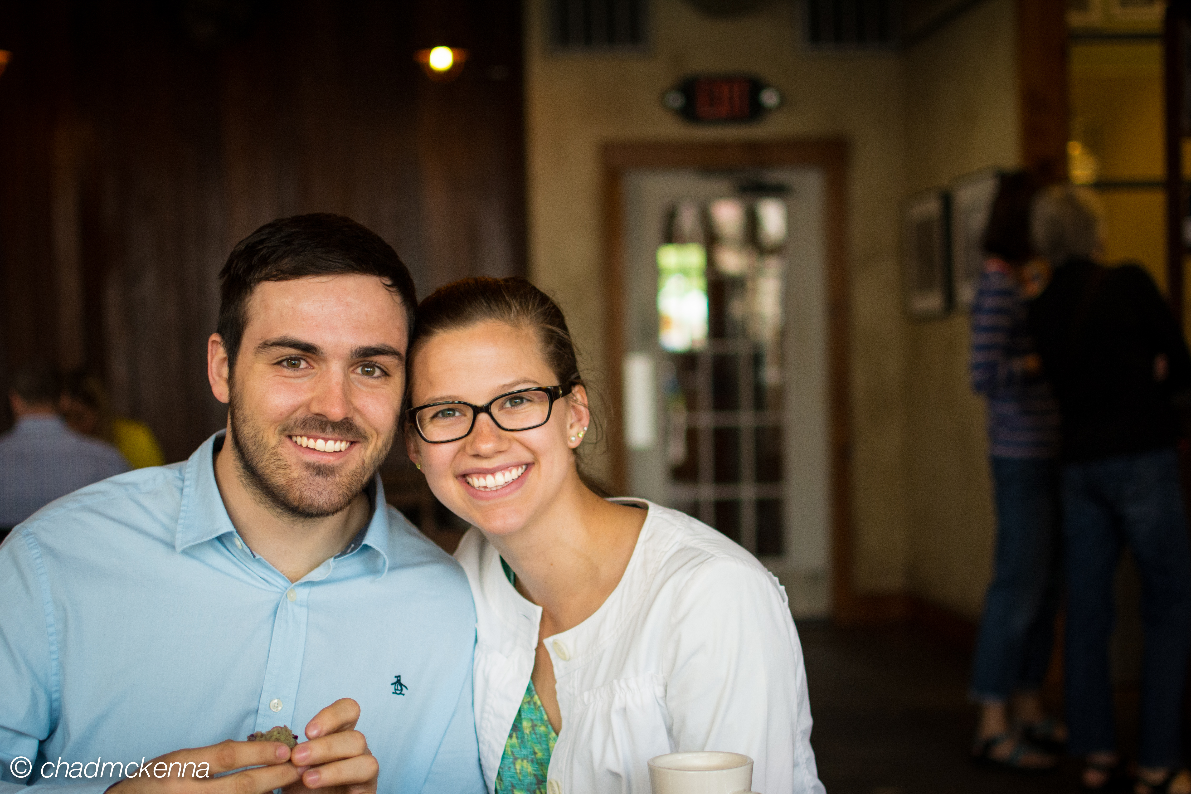 Our friend Kaleb took our picture! At Catalina Coffee shop.