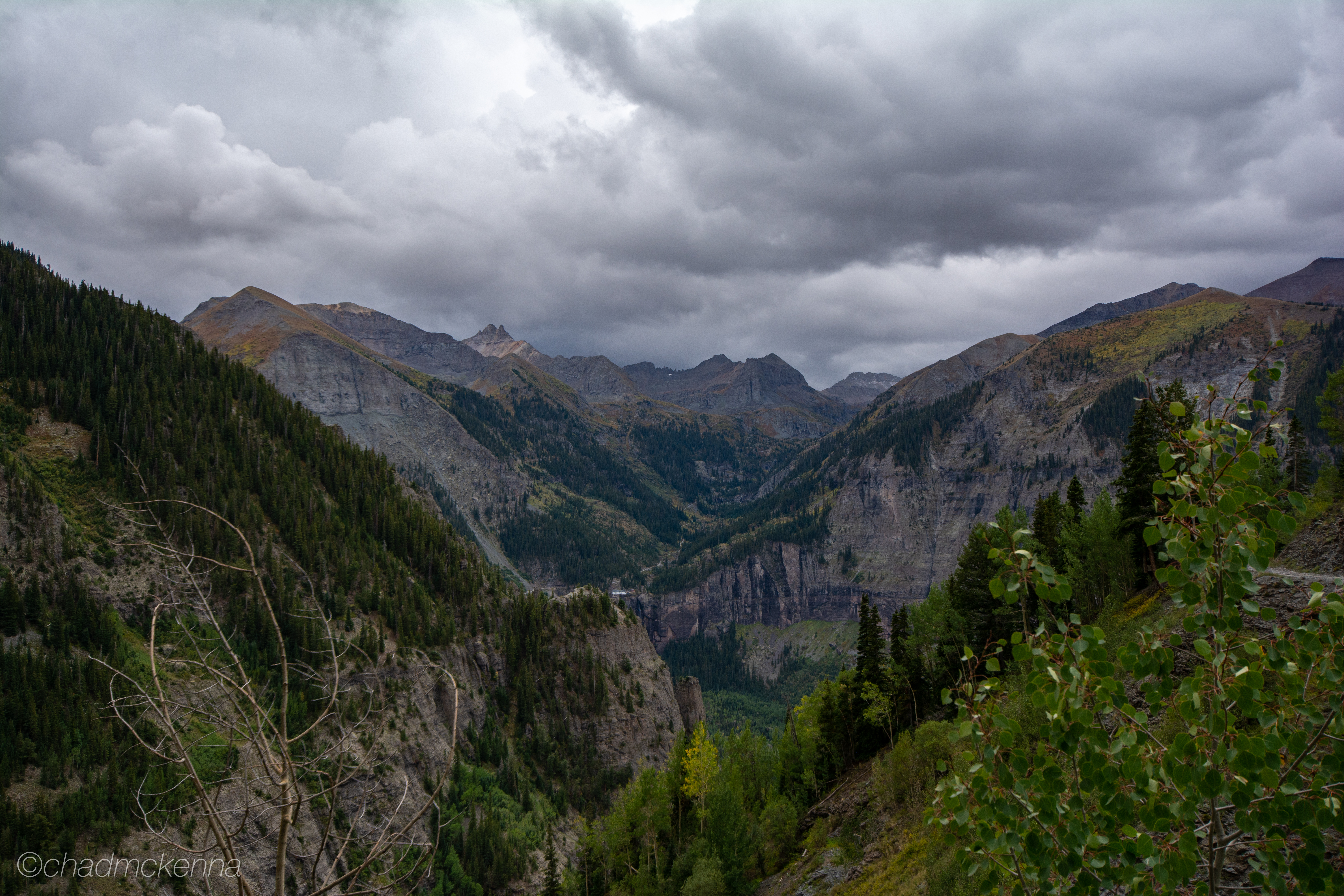 View up towards Black Bear Pass