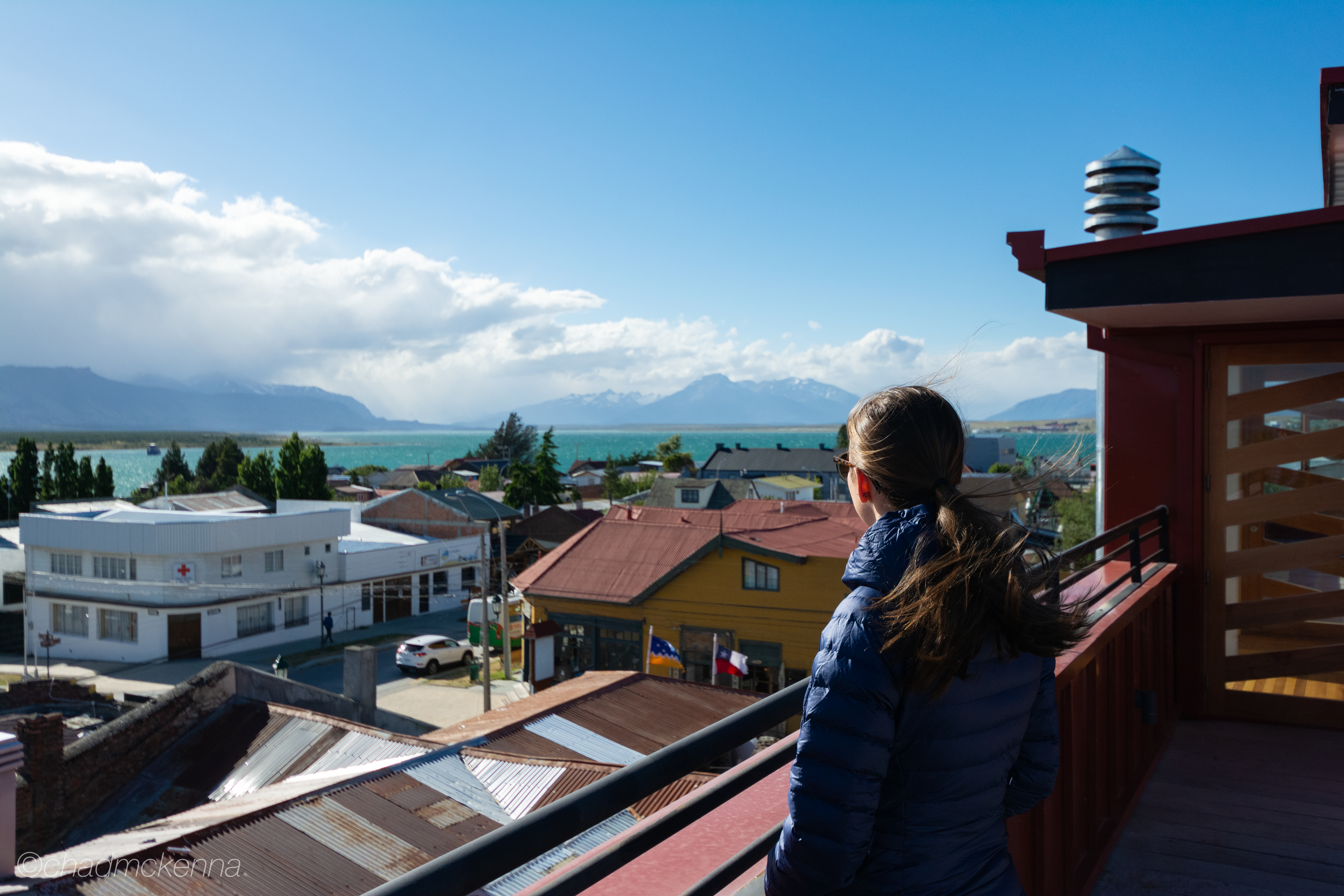 Looking out from the top of our hostel