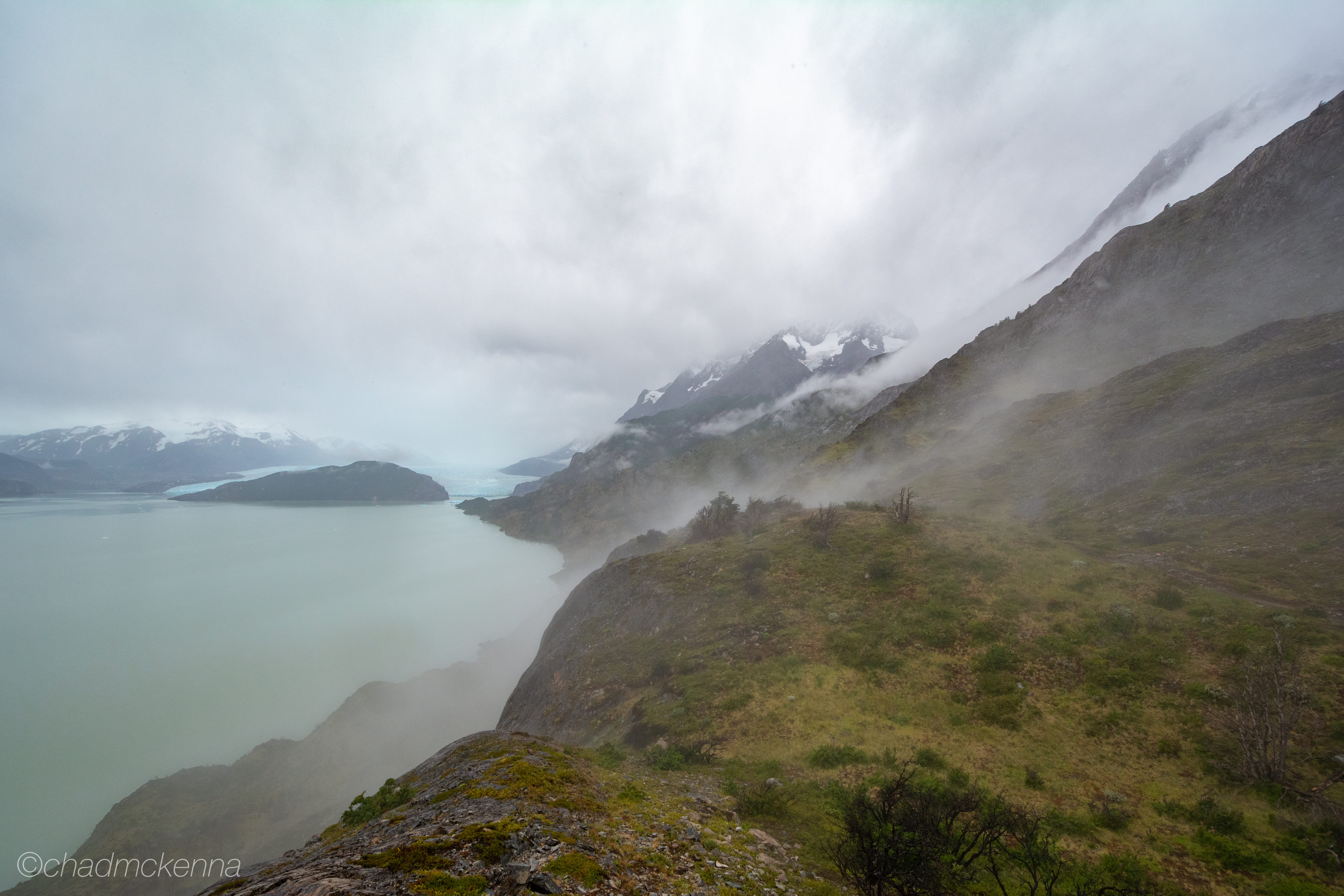Looking down onto the glacier
