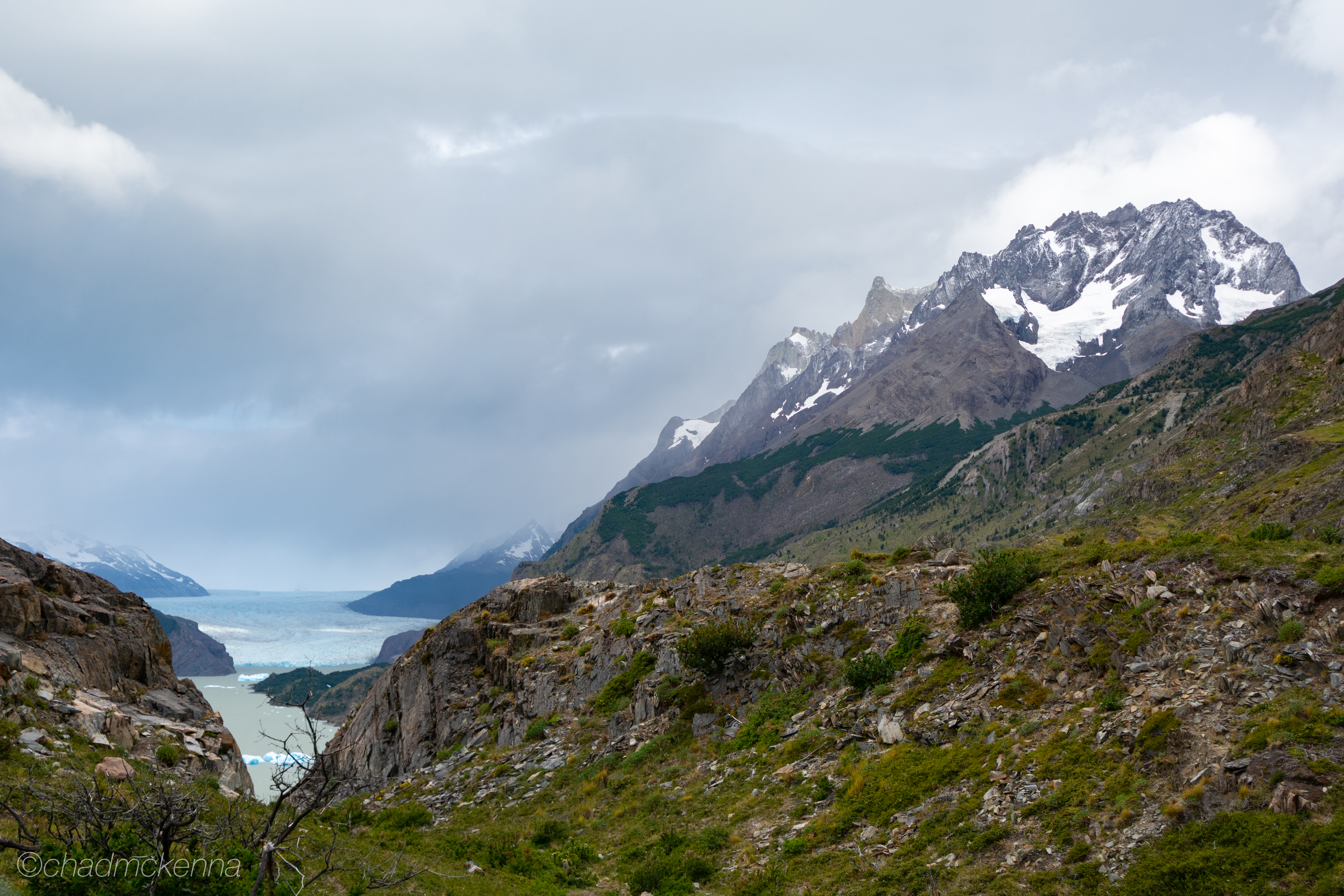 Hiking out of Refugio Grey